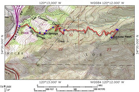 Gaviota Peak map