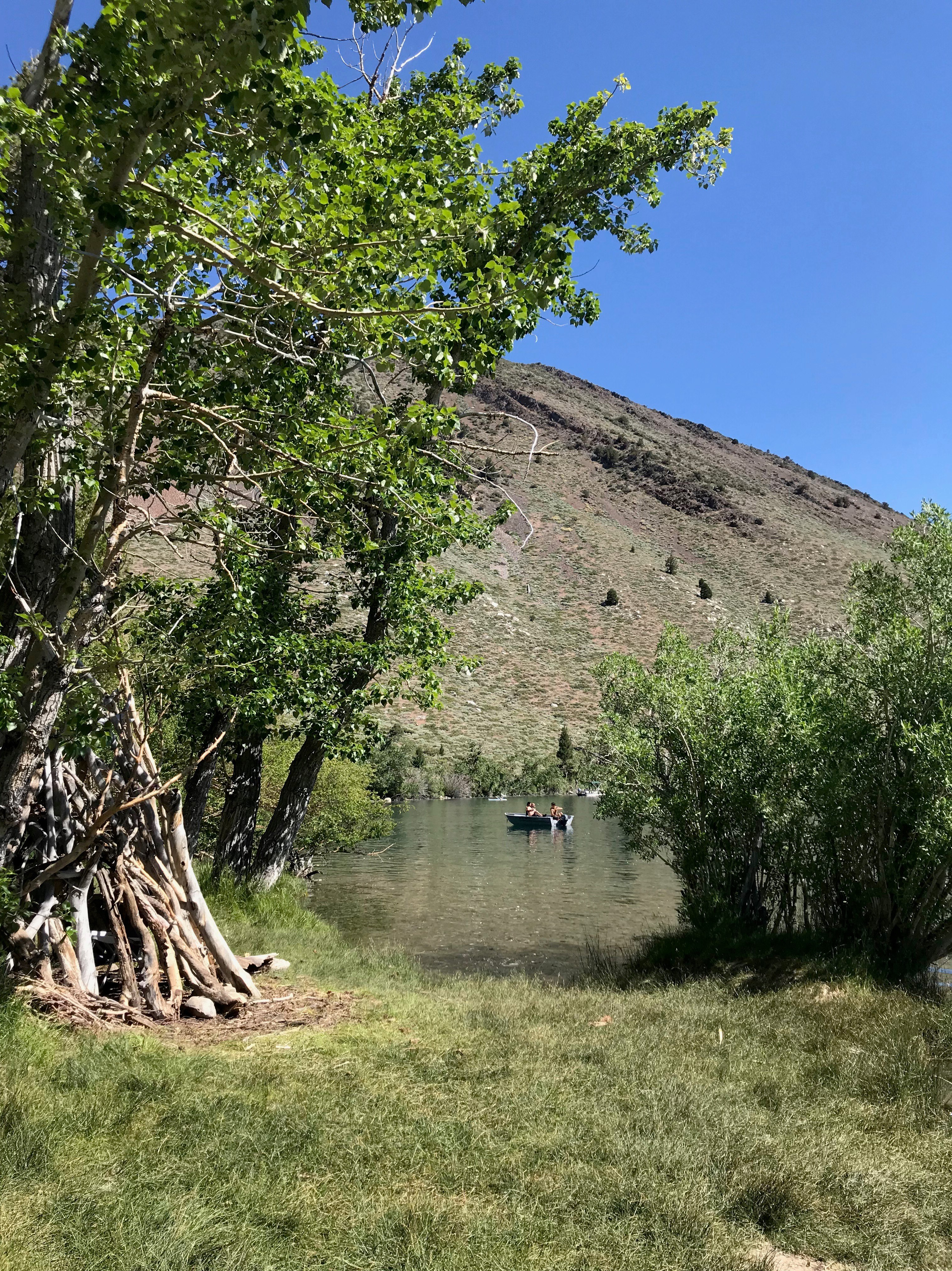 Convict lake teepee and boat